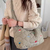 KYLETHOMASW  -  Cartoon Embroidered Saddle Bags for Woman Casual Commuter Sac Femme Shoulder Crossbady Bag Bolsos mujer Casual Bolsas Bolsa