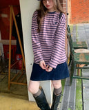 KYLETHOMASW  -  Harajuku Striped T Shirts Women Streetwear Embroidery Patchwork Tops Fashion Korean Long Sleeve Tees Autumn Casual Clothes New
