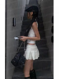 KYLETHOMASW  -  Summer Sexy Low-waist Sweet Cool Skirts New Pleated A-line Skirt for Women Fashion Street All-match Faldas Mujer