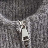 KYLETHOMASW  -  Casual Solid Knit Women Cardigan Elegant Long Sleeve Zippers O-neck Patchwork Female Sweater 2025 Autumn Fashion Lady Outwear