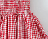 KYLETHOMASW  -  Women O Neck Short Sleeve A-line Slim Plaid Mini Dresses Casual Holiday Summer Dress 2025 Robe