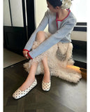 KYLETHOMASW  -  Design-inspired Evening Breeze Style Paired with A Skirt, Slip-on Shallow-mouth Flat Shoes, Niche Shiny Women's Mary Jane