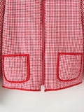 KYLETHOMASW  -  European and American style winter new round neck zipper retro red plaid warm cotton jacket