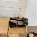 KYLETHOMASW  -  Spring Autumn Women Mary Jane Shoes Fashion Butterfly-knot Footwears Casual Low Heel Dress Street Style Loafers Ladies Footwears