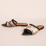 KYLETHOMASW  -  Hot-selling Flat-bottomed Women's Slippers Pointed Open-toe Printing Fringed Women's Sandals Casual Daily Outdoor Women's Shoes