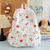 KYLETHOMASW  -  Cute Cartoon Apple Print Mochilas Mujer High Capacity Mochila Japan Bag Student Bolsas Original Backpack Zip Bags for Woman
