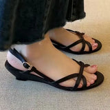 KYLETHOMASW  -  Women's summer 2025 new casual platform with open toe sandals light outdoor walking slippers Roman sandals.