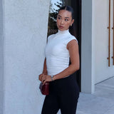 KYLETHOMASW  -  Women's New Street Fashion Personalized Semi-turtleneck Sleeveless Spice Girl Slim-fit Versatile Vest