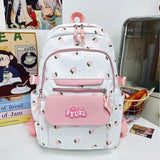KYLETHOMASW  -  Strawberry Print Bag High Capaci Mochila Student Mochilas Mujer Lightweighte Portable Bolsas Popular Bags for Woman Backpack