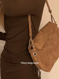 KYLETHOMASW  -  Suede Chain Underarm Bag  New High Capacity Designder Bag Vintage Elegant Women Shoulder Bag