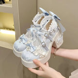 KYLETHOMASW  -  New Princess Shoes with Elegant Temperament Soft Sole Lace Lolita Original Thick Heel Height Increasing Mary Jane Single Shoe