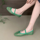 KYLETHOMASW  -  Female Mesh Breathable Ladies Mary Janes Flats Shoes 2025 New Fashion Butterfly-Knot Footwear Women Ballet Flats Dance Shoes