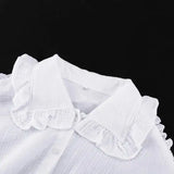 KYLETHOMASW  -  Women Shirts Pure Cotton White Blouse For Women 2025 Early Spring New Court Lantern Sleeves  Casual Doll Collar Shirt