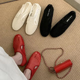 KYLETHOMASW  -  Red Ballet Flats Women Low Heel Pumps Summer Mesh Mary Jane Shoes Comfort Flat Shoes Black Round Toe Ladies Beach