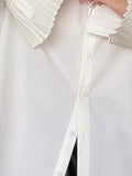 KYLETHOMASW  -  French Style Folds Shirts&blouses Women Tops Solid 2025 Spring Autumn Chic Blusas Mujer Vintage Elegant Camisas