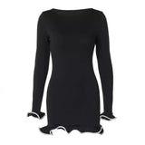 KYLETHOMASW  -  Women Elegant Knitted Dresses Long Sleeved Vestidos