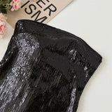 KYLETHOMASW  -  Chic Beach Vacation Long Dress Shiny Sequin Tulle Floor-Length Off-Shoulder Women's Dress Summer High-End Sensation Gown