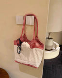 KYLETHOMASW  -  Cute Polka Dot Embroidered Canvas Shoulder Bag 2025 Casual Versatile Large Capacity Tote Commuting Underarm Bags