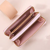 KIylethomasw Women's New Wallet Fashionable Double Zipper Large Capacity Long Printed Handbag High Metal Good Quality Card Holder Cash Slots