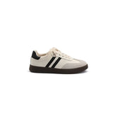 KYLETHOMASW  -  Women Genuine Leather Sneakers Round Toe Flats Mixed Colors Sewing Ladies Fashion Lace-up Shoes Spring Autumn Grey White new