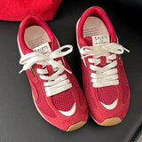KYLETHOMASW  -  Women's Running Shoes 2025 New Mesh Breathable Casual Sneakers Lace Up Anti-Slip Retro Sports Shoes Versatile Low Top Sneakers
