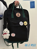 KYLETHOMASW  -  Schoolbag Female High School Students Retro Contrast College Style School Junior Students Casaul Laptop Backpack Girls