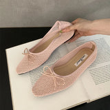 KYLETHOMASW  -  Luxury Footwear Mesh Ladies Flats Slip On Shoes Female Shallow Fashion Butterfly-Knot Women Ballet Flats Dance Shoes New 2025