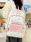 KYLETHOMASW  -  Strawberry Print Bag High Capaci Mochila Student Mochilas Mujer Lightweighte Portable Bolsas Popular Bags for Woman Backpack