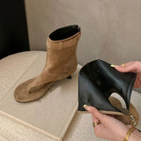 KYLETHOMASW  -  New 2025 Fashion Open Toe Ladies Ankle Boots With Thin Heels Footwear Women Heeled Short Sandals Booties Shoes Female Flip flops