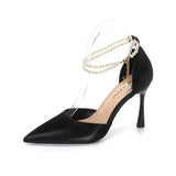 KYLETHOMASW  -  Sharp Pointed High Heels Women New French Style Single Shoe Sandals Women Paired with A Skirt Thin Heeled Pumps Women Shoes