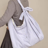 KYLETHOMASW  -  Korean Y2k Aesthetic Striped Shoulder Bags Fashion Chic Bow All Match Women's Handbags High-capacity Casual Simple Underarm Bag