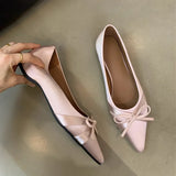 KYLETHOMASW  -  Ballerina Satin Women's Flat Shoes Comfort Non-slip Pointed Toe Ladies Loafers Flats Elegant Bowknot Women's Single Shoes