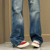 KYLETHOMASW  -  Denim Pants Women Streetwear Blue Holes Spring Autumn Y2k Pantalones De Mujer Korean Fashion Vintage Trousers