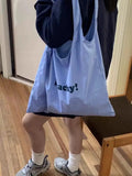 KYLETHOMASW  -  Stripe Blue Large Capacity Canvas Bag For Women New Summer Tote Bag Female Korean Style Y2k Handbag Bolsos De Mujer