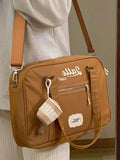 KYLETHOMASW  -  Vintage Casual Canvas Shoulder Bag Women Harajuku Aesthetic Zipper White Handbag Tote Bag Female Retro Crossbody Bags