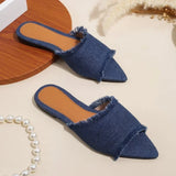 KYLETHOMASW  -  Summer Femme Pointed Toe Flip Flops Women Flats Cowboy Slippers Fashion Beach Dress Shoes New Casual Slides Zapatos Mujer