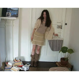 KYLETHOMASW  -  Vintage Floral Lace Trim A Line Short Casual Summer Skirt