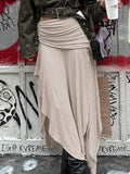 KYLETHOMASW  -  Folds Pleated Skirts Split Asymmetrical Long Skirts Women Holiday Beach Streetwear Skirts Summer Elegant Chic Harajuku 90s