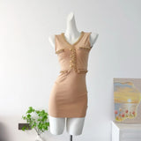 KYLETHOMASW  -  Elegant Women V-neck Diamond Studded Sleeveless Birthday Dress Big Size Luxury Celebrity Lady A Line Mini Party Dress Vestidos