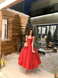 KYLETHOMASW  -  Vintage Red Midi Dress Women Party Prom Sexy Halter Bandage Dresses Summer Elegant Korean Backless Bodycon A Line Vestidos