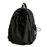 KYLETHOMASW  -  Women's Drawstring Ruched Lightweight Backpack Minimalist Casual Aesthetic Daily Simple Solid Color School Bag New Trend