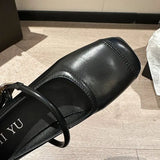 KYLETHOMASW  -  Shoes for Women New Fashion Medium Heeled Women Single Shoes Soft and Comfortable Red Ballet Shoes Zapatos De Mujer