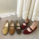 KYLETHOMASW  -  Women Flats Mary Jane Shoes Round Toe Elegant Dress Flat Shoes Soft Flat Heel Ballerinas Shoes Mujer New Woman Shoes