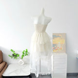 KYLETHOMASW  -  Summer French Elegant Fashion Mini Tube Top Dress Women's Elastic Waist Backless Sexy Tulle Boned Dress High-end Evening Gown