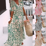 KYLETHOMASW  -  Women's Printed ort Collar Long Skirt Dr Loose Waist Regular Sve A-Line Gown Ciwalk Sle Casual Faion Dr