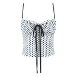 KYLETHOMASW  -  Summer Hot Selling Thin Shoulder Strap Polka Dot Tie Short Cute Vest for Women