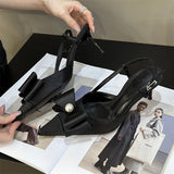 KYLETHOMASW  -  New Design Butterfly-knot Pointed Toe Woman Pumps Sexy Buckle Strap Wedding Stripper Thin High Heels Shoes