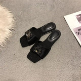 KYLETHOMASW  -  Low Shoes PU Hoof Heels Rome Fabric Rubber Shoes Low Hoof Heels PU Rubber Rome