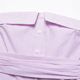 KYLETHOMASW  -  women's strapless striped top button backless decoration for spring and summer casual women's wear