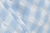 KYLETHOMASW  -  New Hepburn Vintage Blue and White Plaid Holiday Women Summer Dresses Sexy Halter High Waist Fit and Flare Rockabilly Dress